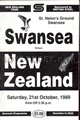 Swansea v New Zealand 1989 rugby  Programme